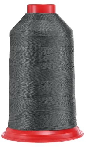 QUARKZMAN 962 Yards Fil à Coudre en Nylon Lié Taille 630D/3 Fil à Coudre en Nylon pour Usage Intensif pour Extérieur pour Cuir Jeans et Tissage Artisanat Machine DIY Gris