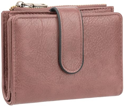 ONEKERUN Portafoglio Donna PU Pelle Borsellino Medio Morbido Donna Portafogli con Blocco RFID Portamonete Bifold Grande Capacità con Scomparto per Monete con Cerniera e Tanti Scomparti