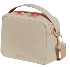 American Tourister Puffypop - Bolso, 20 cm - Con compartimento AirPods, Correa de hombro extraíble - Beige