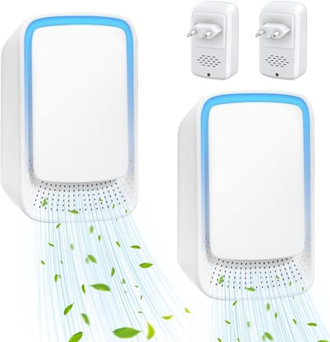 Purificador de Aire, 2Pcs Mini Purificador de Aire de Iones Negativos, Silent Air Purifier con Luz LED, Air Purifier Antitabaco para Dormitorio/Sala de Mascotas/Oficina, Cubre Hasta 15m2 (Blanco)