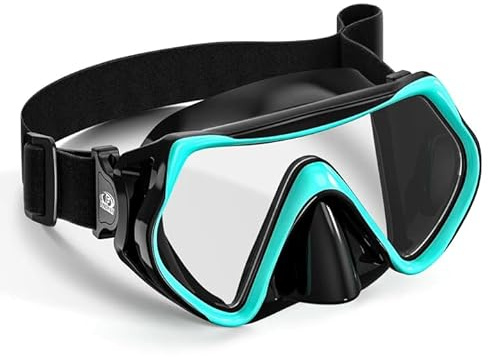 Findway Taucherbrille Erwachsene mit Stoffband, Schnorchelmaske für Herren Damen mit Nasenabdeckung Schwimmbrille Anti-Fog, Tauchmaske mit 180°Panorama HD Tempered Glas Anti Nebel Anti-Leck