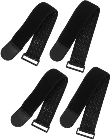 CLISPEED Elastic Cycling Pant Leg Straps 4pcs 5x45.7cm Woven Elastic Bands with Hook and Loop Closure for Outdoor Activities, Flexible Ankle Wraps for Riding, Fishing, and Leg Retention