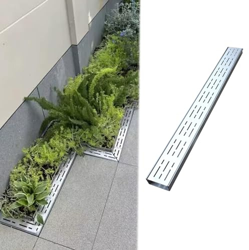 Canale di drenaggio dell'acqua piovana resistente con griglia in acciaio inox e filtro rimovibile per una gestione efficiente dell'acqua