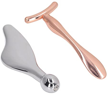 BRRNOO Rouleau pour le Visage en Alliage de Zinc, Outil de Massage du Visage avec extrémité Ronde pour Application de Crème, Favorise L'absorption de la Crème pour les Yeux et de la