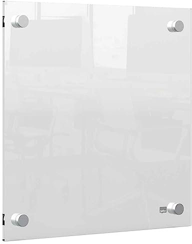 Nobo Mini-Whiteboard für die Wandmontage, Modernes Memo-Board, Trocken Abwischbares Acrylglas, Rahmenlos, 300 x 300 mm, Inklusive Markerstift, Durchsichtig, 1915619