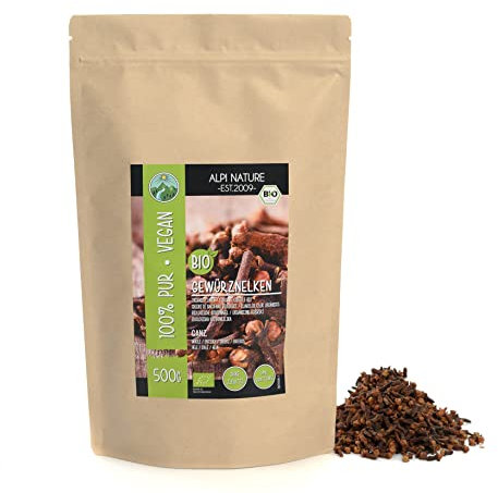 Alpi Nature Clavos de Olor Orgánicos Enteros 500g, Clavo de Olor Entero para Cocinar y Hornear