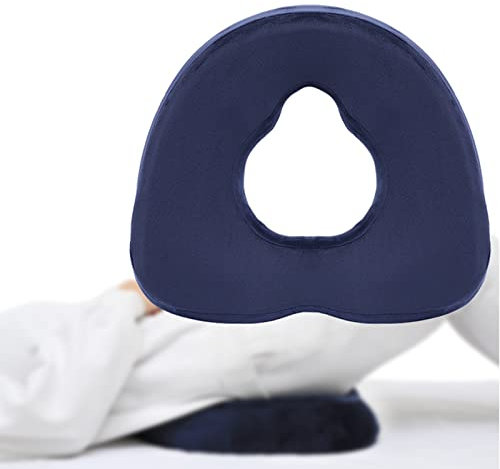 JYCCH Donut-Sitzkissen aus Memory-Schaumstoff reduziert den Druck bei Hämorrhoiden- und Hämorrhoidenpatienten, Steißbeinschmerzen, nach der Geburt und nach Operationen,Blau (Blau)