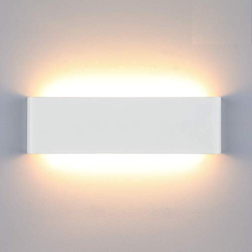 Lightsjoy 16W LED Wandleuchte Innen Moderne Wandlampe weiß mit up and down Licht IP44 Innenbeleuchtung Flur Belechtung für Schlafzimmer Korridor Wohnzimmer Treppe usw Warmweiss