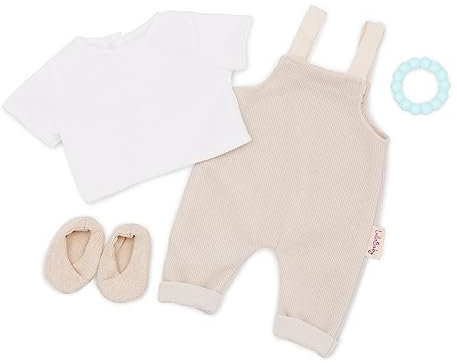 LullaBaby - Baby-Puppen-Pullover-Outfit - 36 cm Baby-Puppen-Kleidung - Stylisches Pullover-Outfit - Oberteil, Schuhe & Beißring-Zubehör - Fantasievolles Spiel - Spielzeug für Kinder ab 2 Jahren