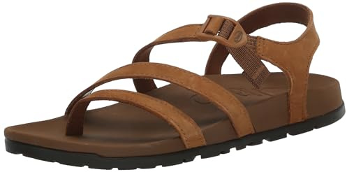 Chaco Women's Lowdown Leather Strappy Sandal, Bone Brown - 2024 New, 9