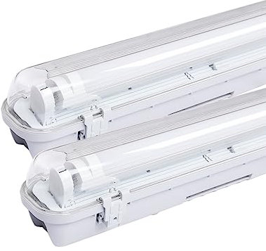 Sonnewelt LED Feuchtraumleuchte 150cm 2er 6000K Kaltweiß 24W 2040lm IP65 Wasserfest T8 Werkstattlampe Röhrenlampe Komplett Wannenleuchte Leuchte für Garage Keller Büro Warenhaus