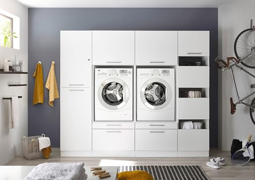 respekta Armoire pour machine à laver, sèche-linge, armoire, armoire à linge, 235 cm, blanc Clara, HWRSET14