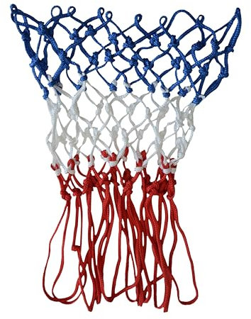STREETSKILLER geflochtenes Basketballnetz aus witterungsbeständigem Nylon geeignet für Standard-Körbe mit 45 cm Durchmesser (Classic) (Mehrfarbig)