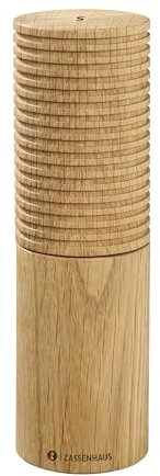 Zassenhaus Macinasale HUSUM in rovere, macinasale regolabile in modo continuo ad alte prestazioni, macina spezie per pepe, sale ed erbe aromatiche, 18 cm