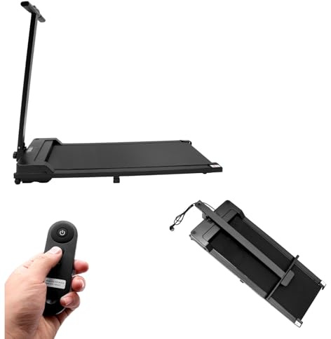 WSIKGHU Fällbart löpband för hemmet 2-i-1-löpband för hemma-kompakt löpband med LED-display och mobiltelefon/surfplattehållare 1–6 KM/H promenaddyna löpband för hem och kontor (svart)