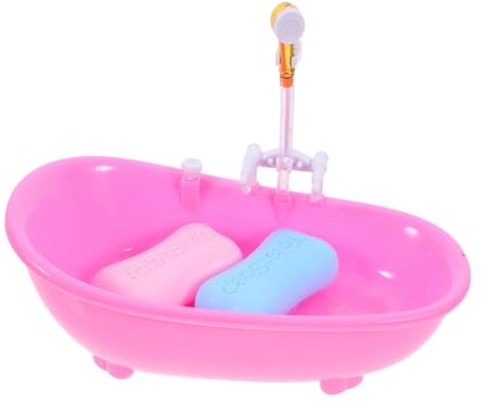 Milisten 1 Set Miniature Bathtub Plaything Non Battery Soap for Doll Bathing and Pretend Play for Miniature Life Scene Decor and Photo Props