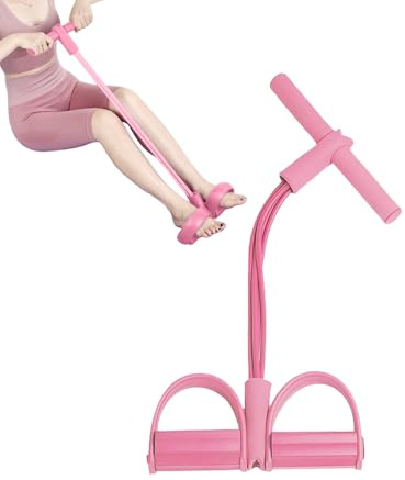 Bandes De Résistance Fitness - 4 Tubes avec Pédale De Traction, Bandes avec Poignées, Élastique Résistance, pour Traction, Abdominaux, Yoga