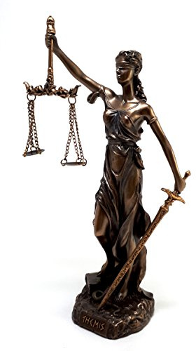 Themis Estatua de la Diosa griega Señora de la Justicia Figura de escultura de la Justicia con acabado bronce de 20 cm