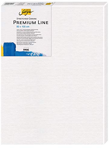 KREUL 5080100 - Solo Goya Stretched Canvas Premium Line, Keilrahmen 80 x 100 cm in Premiumqualität, Leinwand aus Baumwolle 4 fach grundiert, ideal für Öl-, Acryl- und Gouachefarben