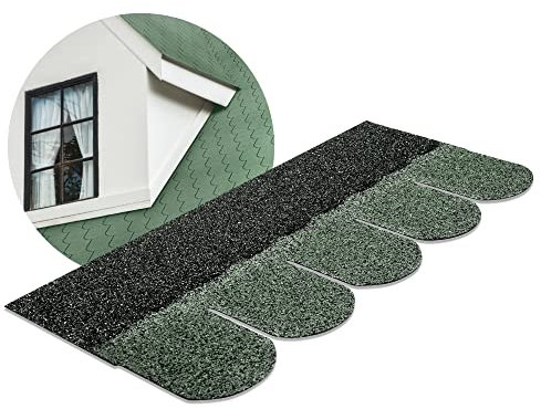 DEMMELHUBER - Bitumen Dachschindeln Biberschwanz Schindeln Bitumendachschindeln wetterfest vielseitig einsetzbar für Gartenhaus Carport und mehr Alternative zu Metall-Dachplatten Grün 21 Stück
