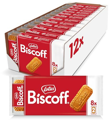 Lotus Biscoff – Karamellisierte Kekse – Großpackung mit 12 x 8 Ablagen mit 2 Keksen