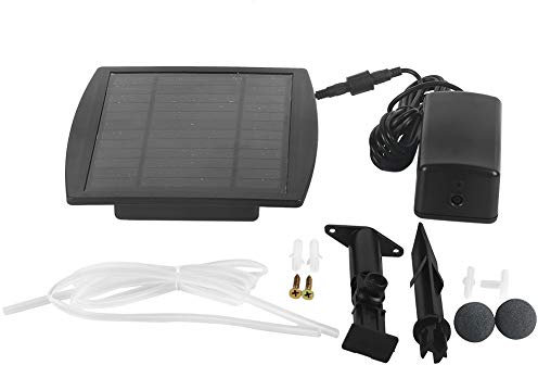 SOULONG Sauerstoffpumpe, Solar Elektrische Luftpumpe mit Akku für Aquarium Teich Gartenteich 1L/Min Solarpanel: 6 V 2,4 W 420 mA (LBH) 9,1 x 17 x 2,1 cm