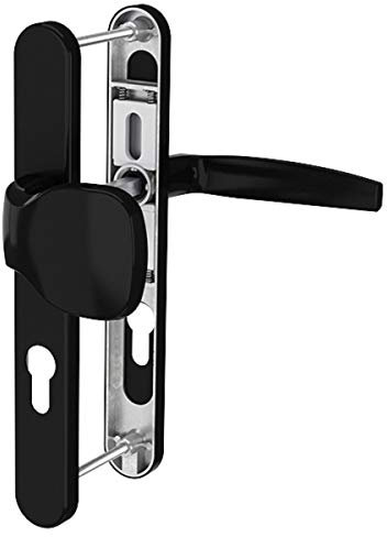 MS Beschläge Langschildgarnitur 72mm Schmalrahmengarnitur Schwarz RAL9005 Wechselgarnitur Aluminium Türdrücker (Knopf/Drücker, Türstärke 39-54mm)