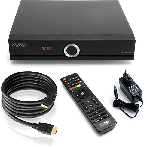 Xoro HRK 7672 HDD DVB-C HD Kabelreceiver (HDTV Twin Tuner, HDMI, USB PVR Ready, S/PDIF Opt., MiniSCART, ohne SATA Festplatte im FP-Schacht, 12V) schwarz, inkl. conecto® HDMI-Kabel
