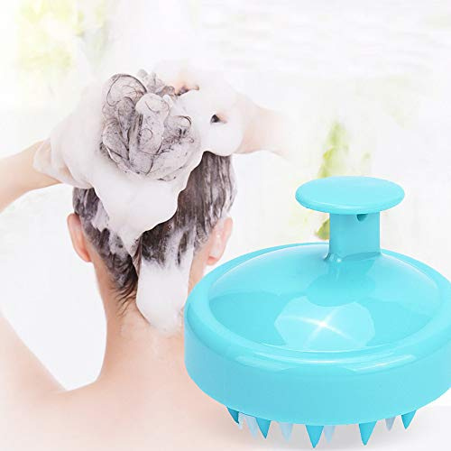 Brosse à Cheveux en Silicone pour Shampooing et Massage Cuir Chevelu,Corps Massage Brosse Peigne pour Nettoyer Soins de la Tête et Retire les Peaux Mortes,Masseur Tête Mouillée et Sèche (Bleu)