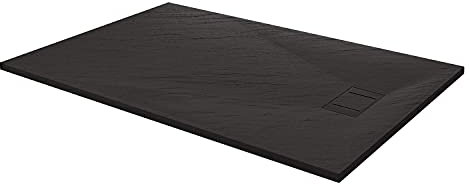 Plato de ducha efecto piedra con valvula incluida H. 2.6 cm - 70 x 140 Negro