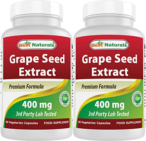 Best Naturals Grape Seed Extract 400 mg 60 Vcaps (60 Count (Pack of 2))