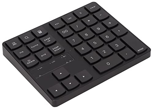 Kabelloser Ziffernblock mit 35 Tasten, 2,4-G-USB-Nummernblock, Ergonomisches Design, Leise, Schneller Rückprall, Numpad-Tastatur, Einhand-Gaming-Tastatur für Laptop-Desktop