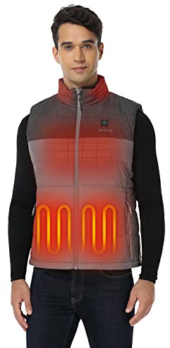 ORORO Men's Heated Vest with Battery Pack Heated Gilet for Men (Flecking Grey,XL)