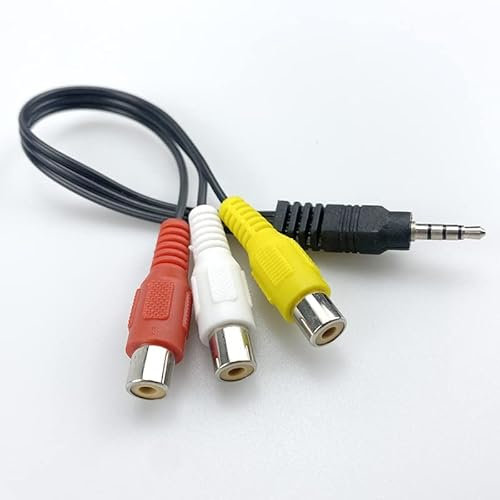 Xingdianfu P13 3.5mm Jack Plug a 3RCA Cinch Femmina AV Cavo Adattatore Video Audio per TV DVD