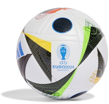Adidas Euro24 League-Ball Weiß, Schwarz, leuchtendes Blau, Größe 5