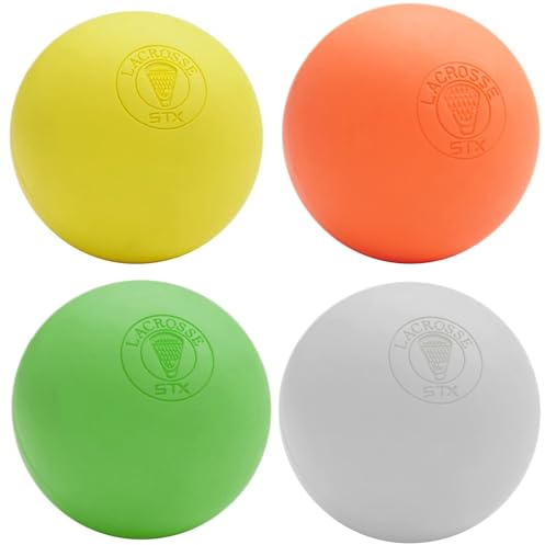 STX Lacrosse - Palline da lacrosse ufficiali, colori assortiti, confezione da 4