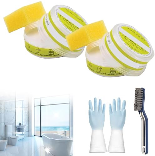 Clean It - Pietra per la pulizia ecologica, pietra per pulire il pavimento della doccia, pietra per la pulizia del pavimento della doccia, spugna detergente multiuso (2 pezzi)