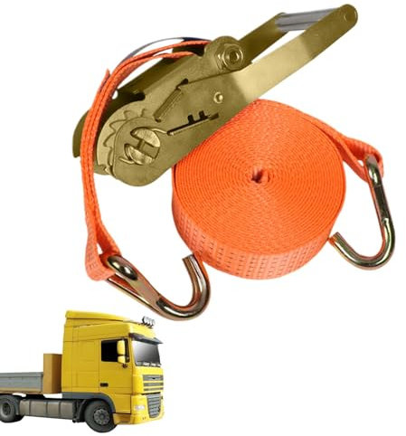Cinghie di ancoraggio per camion e auto ad alta resistenza - Cinghie di carico ispessite da 15 m | Tenditore per funi resistente all'usura, stoccaggio e trasporto in magazzino