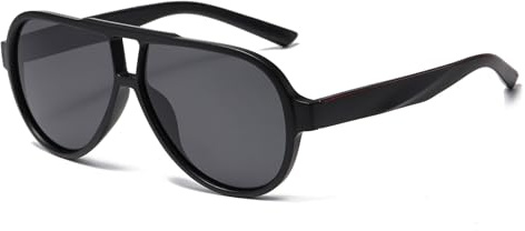 YAMEIZE Retro Pilot Doppio Ponte Occhiali da Sole - per le Donna Uomo Classico Stile Vintage UV400 Protezione Rotonda Occhiali di Guida