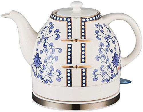 HFERTSCN Kettles Kettle Electric Cordless | Tea Pot di Ceramica | 1l | 1000W | Shuto-off e Protezione da Asciugatura a ebollizione Veloce (Colore: Blu) Presente FANDIAO