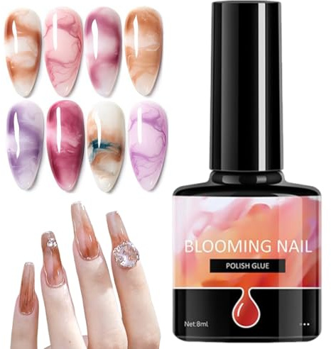 Xijobido Smalto Gel Effetto Fioritura | Gel per Unghie - 7.3ML Liquido Anti Sbavature Trasparente Ad Asciugatura Rapida Per Uso Domestico E In Salone Donne Uso Quotidiano Viaggio Matrimonio