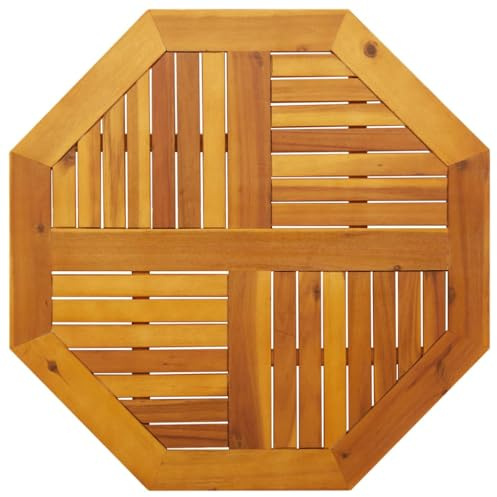 QJBSAVVA Tischplatte 80x80 cm Achteckig Massivholz Akazie, für Gartentisch Outdoor Bistro Sitzgruppe Robustes Holz rustikal Modernes Design, für Terrasse Balkon und Küche