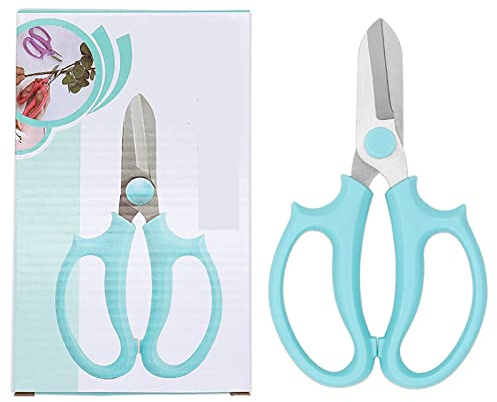ERYUE Tijeras de Floristería, Cuchillas Incisivas Ligeras de Acero Inoxidable, Tijeras Jardín para Jardinería Doméstica, Rosa (Azul)