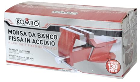 Morsa da Banco Fissa in Acciaio Ganasce 125mm Apertura Max 130mm