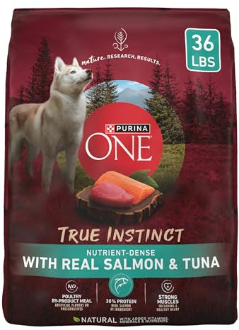 Purina ONE True Instinct With Real Salmon and Tuna Natural With Added Vitamins, Minerals and Nutrients High Protein Dog Food Dry Formula - 36 lb. Bag
