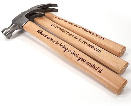 Martello personalizzato | Design di un regalo davvero unico | Inciso al laser | Idea regalo per un compleanno, un anniversario, un padre e San Valentino