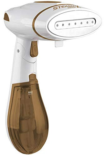 Beper 50.160 Steamax Stiratrice Verticale, 1300 W, Capacità 120 ml, Vapore 26 gr/min,2 Spazzole, Clip per pantaloni, Oro