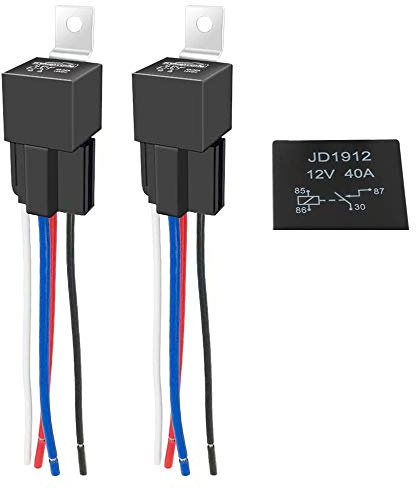 GTIWUNG 2Pcs 12V 40A Relè Universale con Imbracatura di Socket Auto Interruttori SPST 4 Pin 4 Contatti Relè per Auto Camion Motociclo Barca