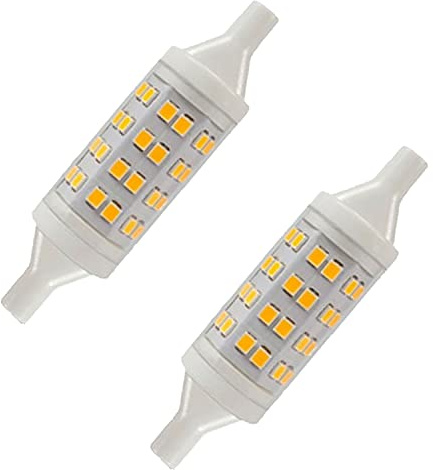2X 5w LED 78mm R7S Tungsten Halogen Floodlight Replacement Light Bulb. J78 Double-Ended Linear Reflector lamp. 3000k Warm White. 420 Lumen Output. Replacement for 50w / 60w Halogen Lamp