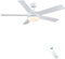 CJOY 52'' Ceiling Fans with Lamps, White Ceiling Fan Light Dimmable Tri-Colour, Quiet Reversible Ceiling Fan 5 Blades, AC 3 Speeds, Timer, Use for Home/Bedroom/Living Room/Kitchen/Shop